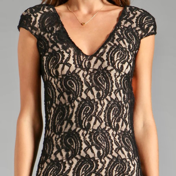 LOVERS + FRIENDS Vanity Fair Backless Gown in Black Lace - Picture 3 of 8